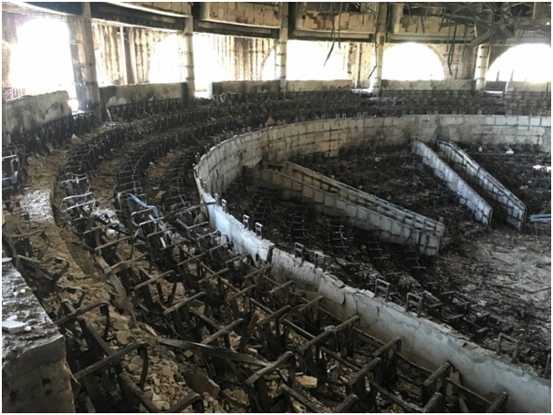 The parliament was burned in post-election protests in Libreville, Gabon, last month. (Reuters/Edward McAllister)