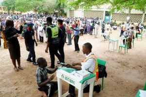 2015 election somewhere in Nigeria, complete with security agents, et all