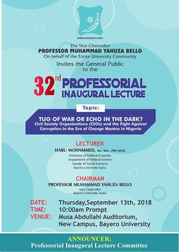 From Prof CBN Ogbogbo @ UI to Prof Habu Mohammed @ BUK