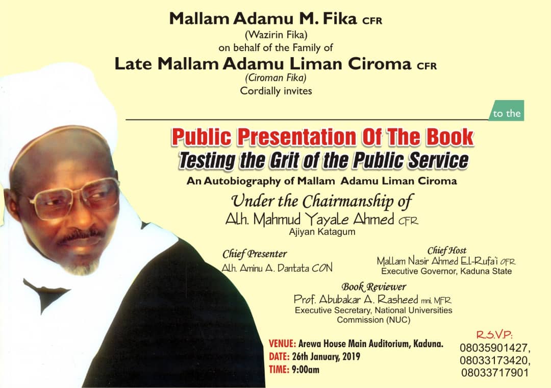 Book on Liman Ciroma for Public Presentation