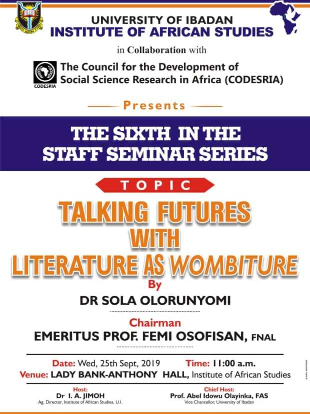 Awaiting Prof Sola Olorunyomi’s Wombiture