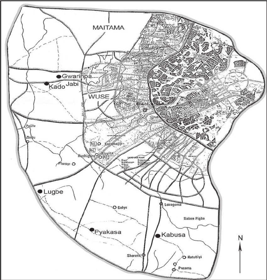 Map-of-Abuja-showing-the-location-of-Maitama-Wuse-and-Gwarimp-source ...