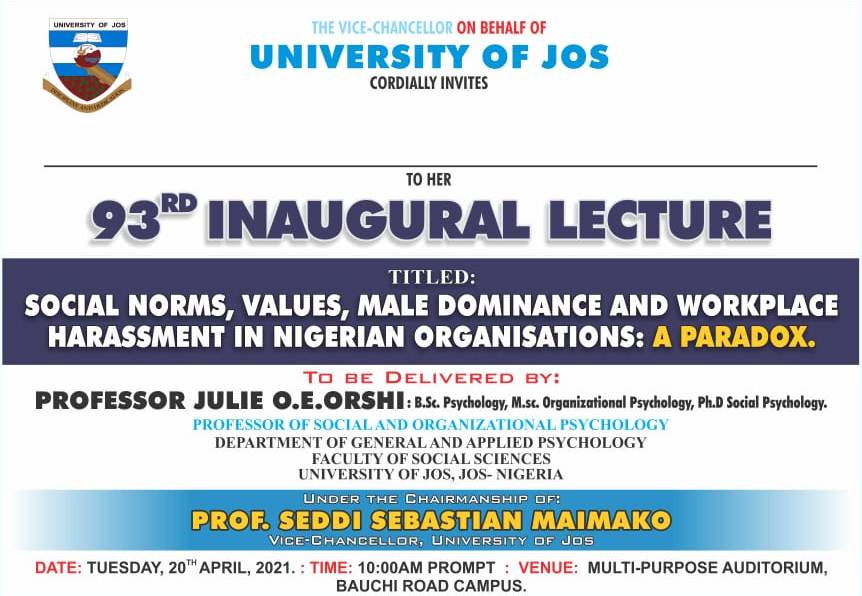 UNIJOS Makes Its Way In With an Inaugural Lecture