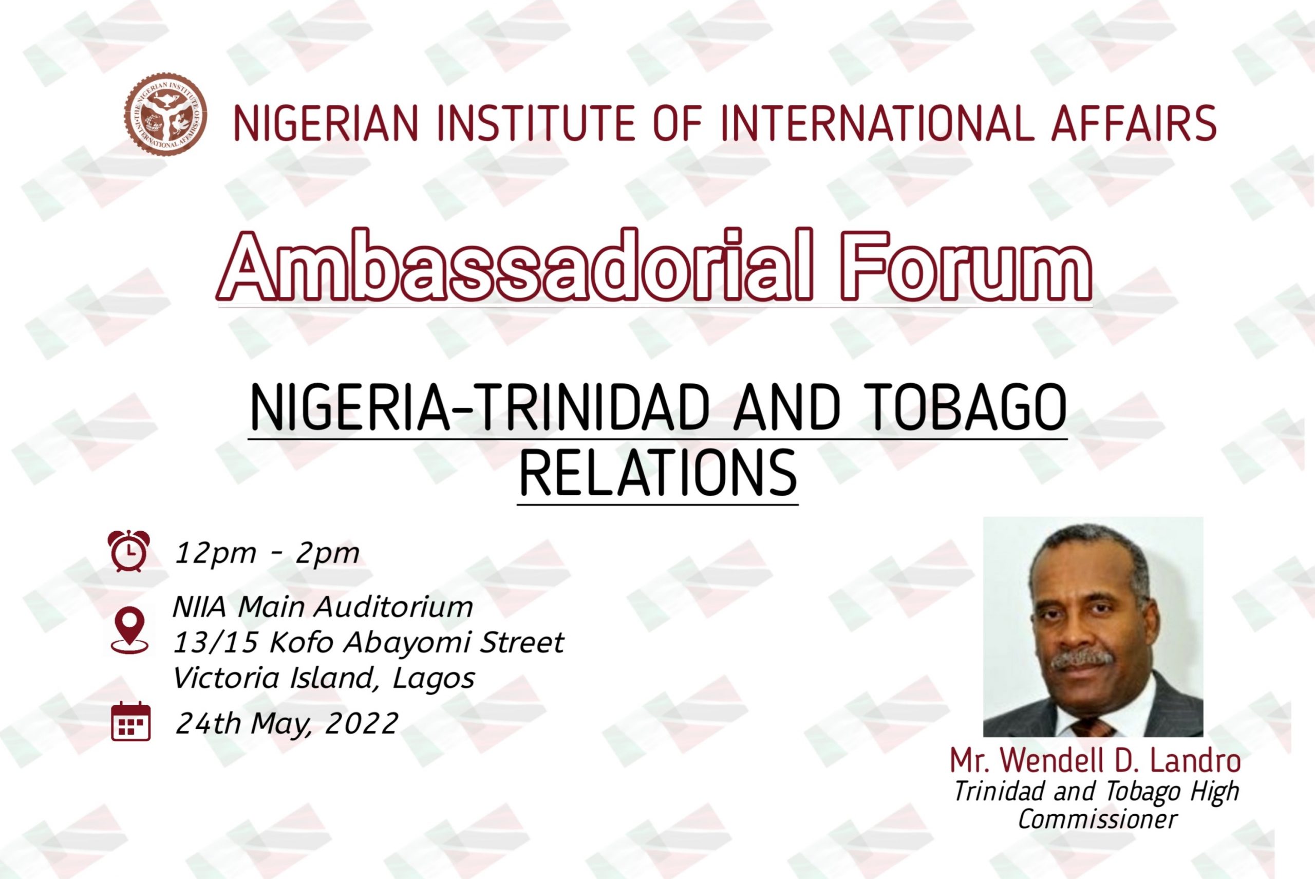 NIIA Dialogue Series Turns On A Significant Other, the Republic of Trinidad and Tobago