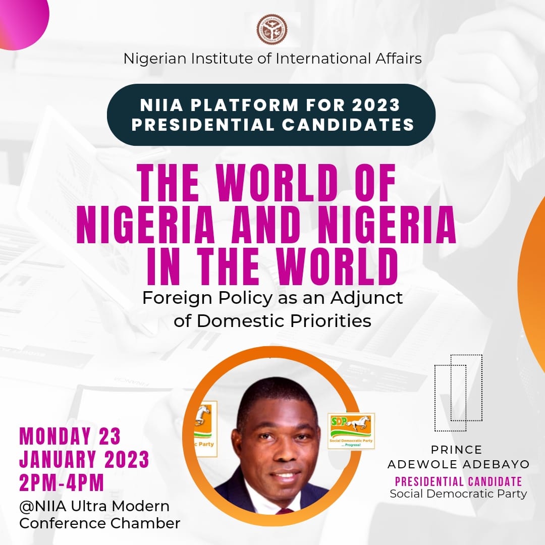 Presidential Candidates in Nigeria's February 2023 Election to Appear on NIIA Platform