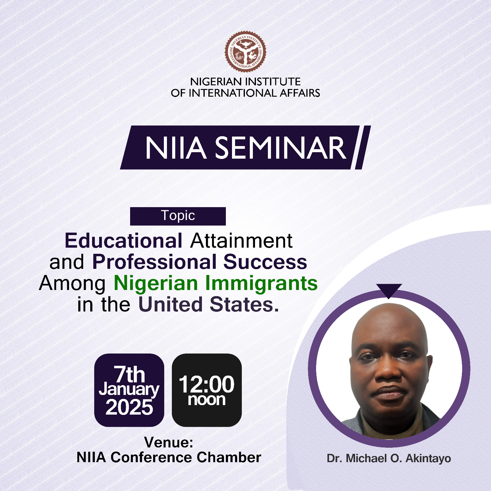 NIIA Intellectualises Diasporic Community As An Instrument of Nigerian Foreign Policy