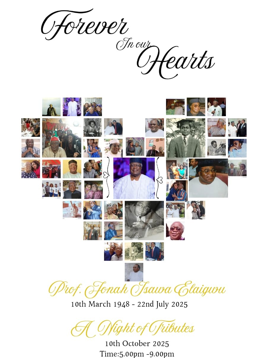 All Set for ‘Evening of Tributes’ for Late Prof. Prof Isawa Elaigwu On Oct. 10th, 2025