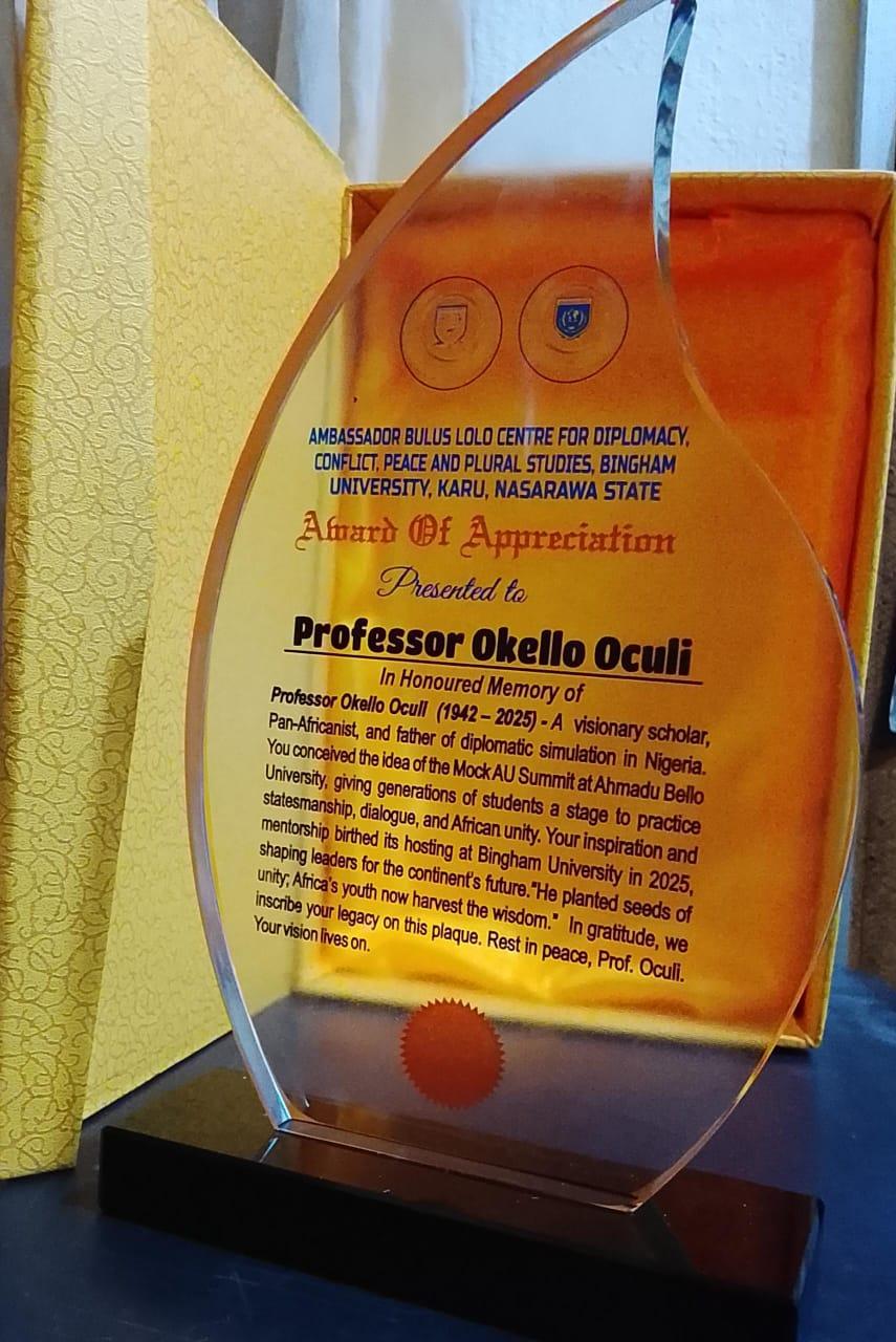 Bingham University Students Dazzle Audience With AU Mock-Summit As University Honours Prof Okello Oculi